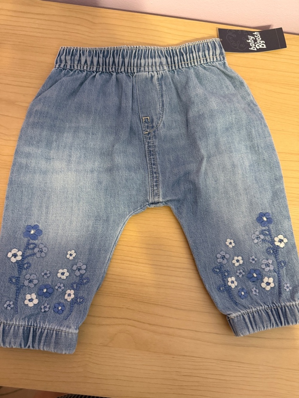OshKosh B'gosh Light Blue Floral Embroidered Denim Pants